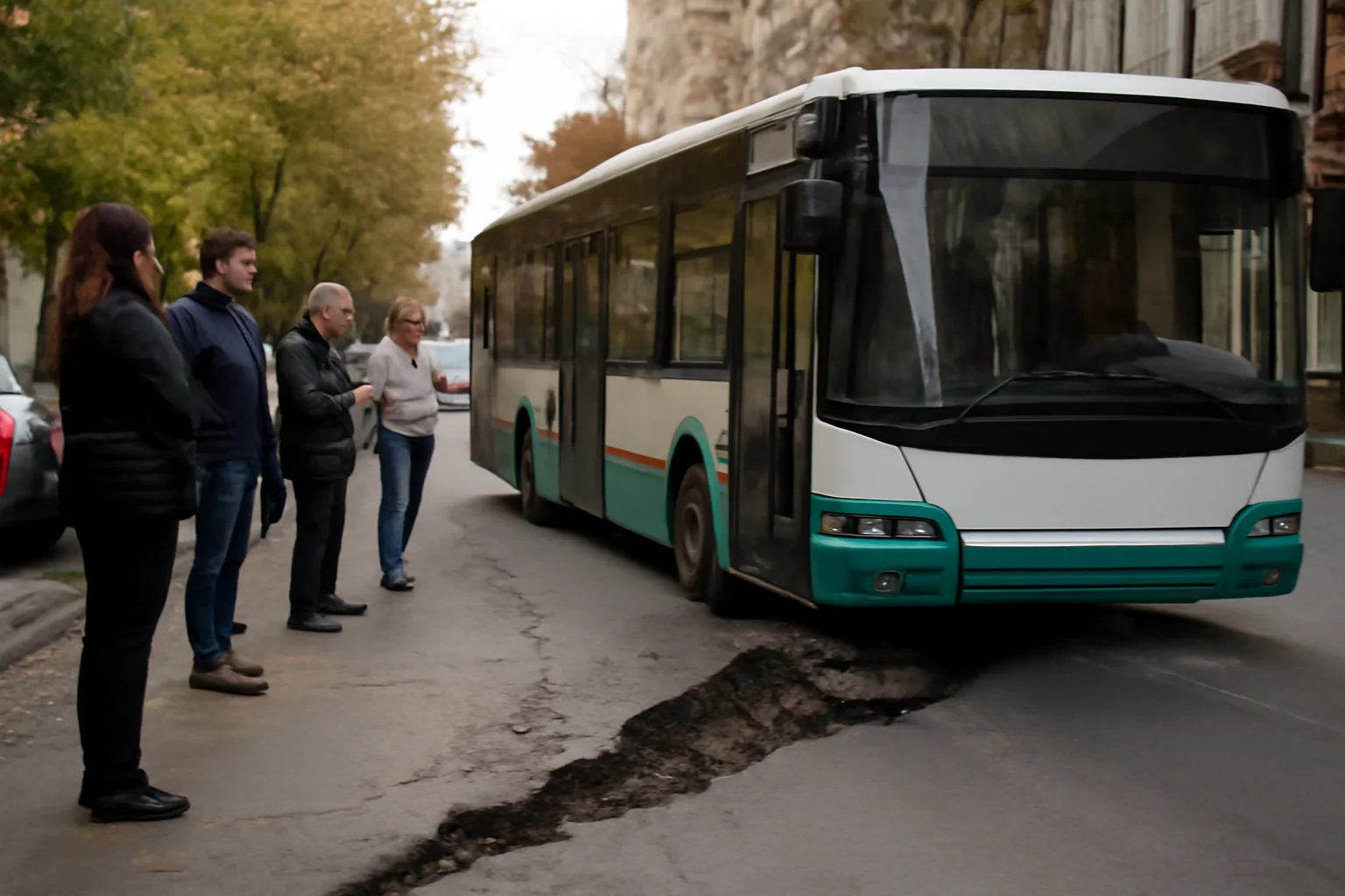 Asfalt surpat pe strada Nicolae Bălcescu din Brăila: cauză identificată de compania de utilități