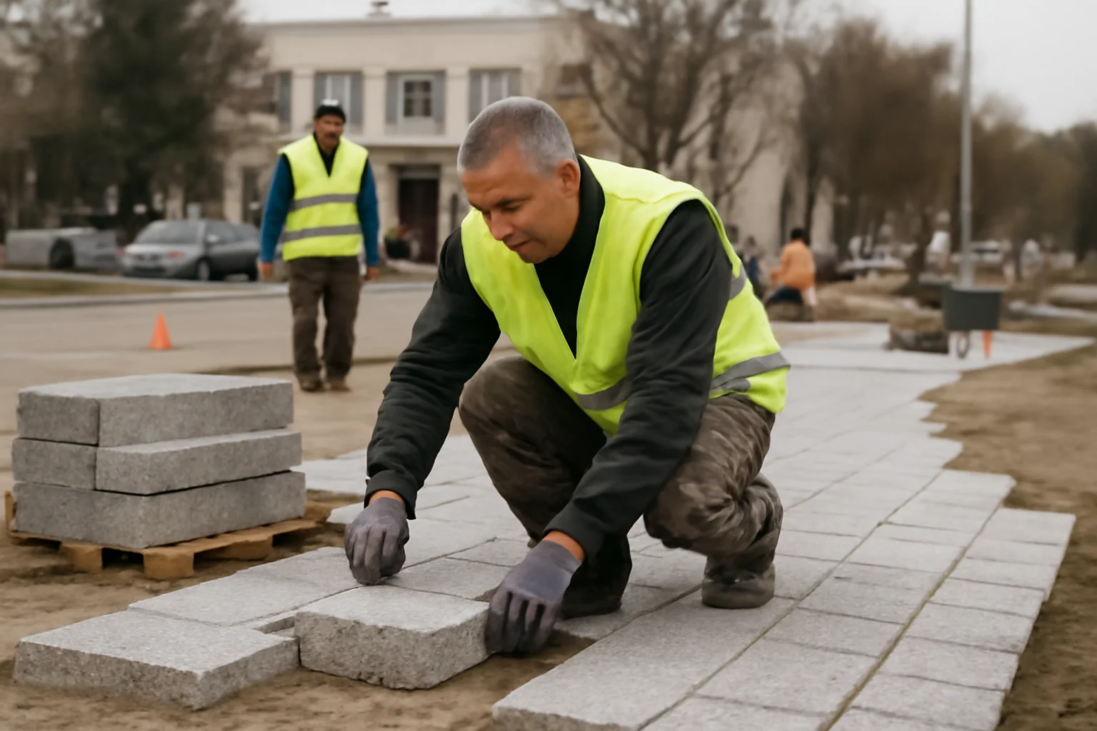 Parcarea Poliției din Brăila va fi reamenajată cu dale de granit
