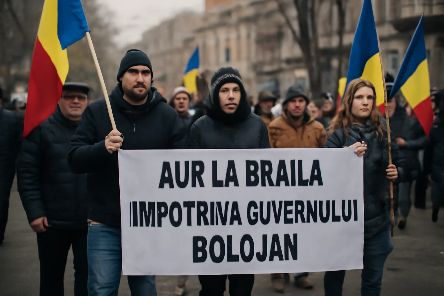 Protest AUR la Brăila împotriva Guvernului Bolojan: marș pe principalele artere din oraș