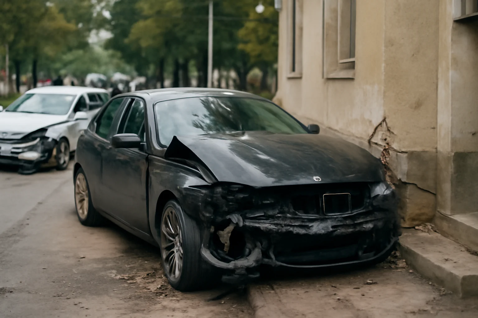 Șofer de 32 de ani, depistat băut la volan după ce a lovit un imobil în Brăila