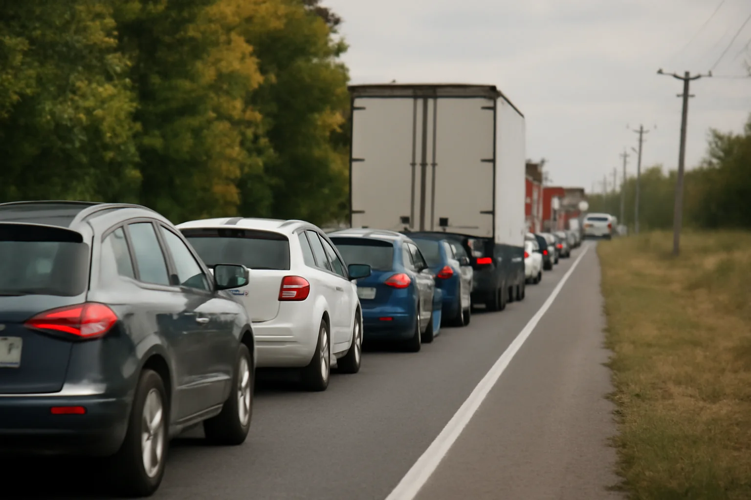 Trafic rutier îngreunat pe DN 2B în județul Brăila, anunțat de poliție